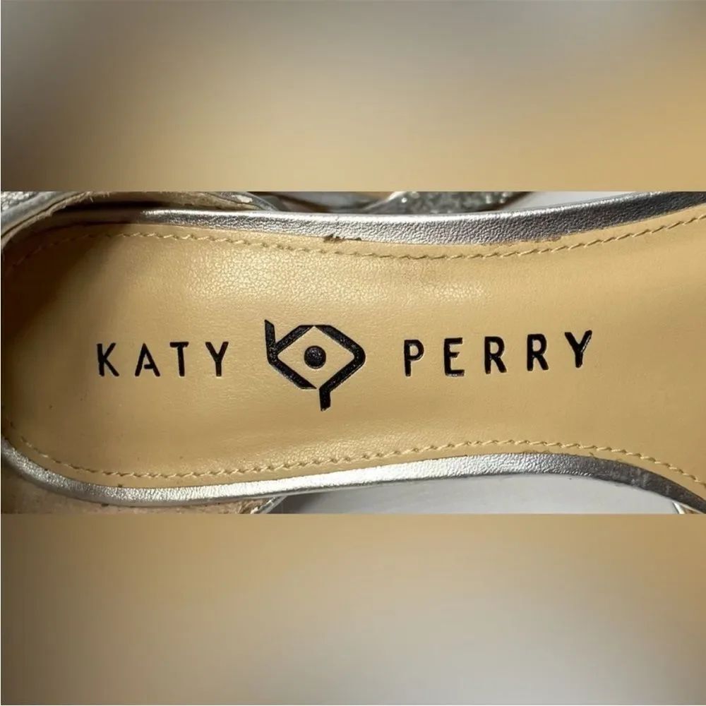 Katy Perry Collections The Jo Silver Glitter Heels with Ankle Strap size 7. - Picture 7 of 9
